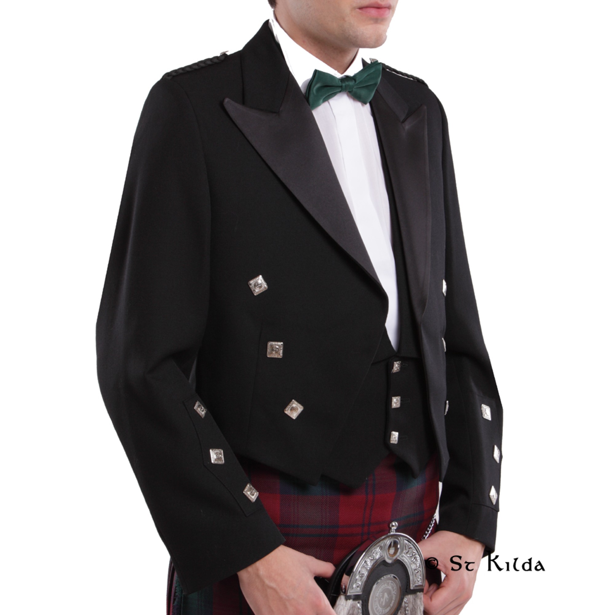 Prince Charlie Jacket Waist Coat Black Color